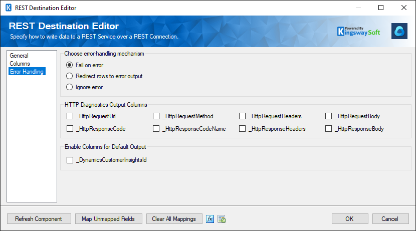 Dynamics 365 Customer Insights Destination Component - Error handling